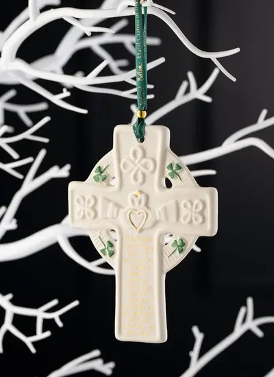Belleek Hand Painted Claddagh Blessing Ornament Made in Ireland 